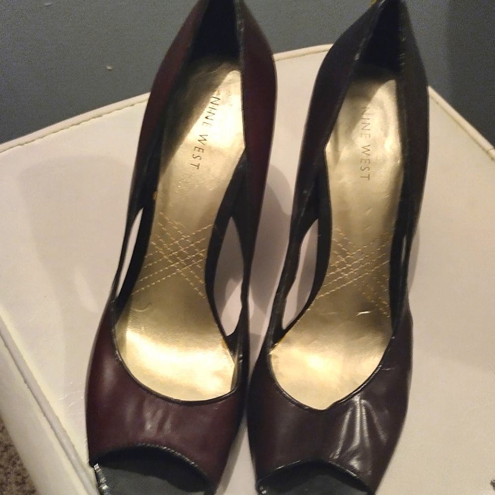 Nine West open toe pumps